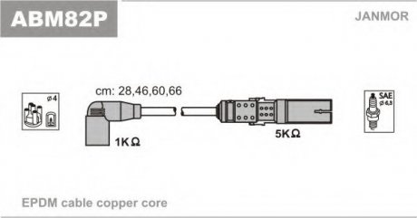 Высоковольтные провода для свечей зажигания janMor ABM82P