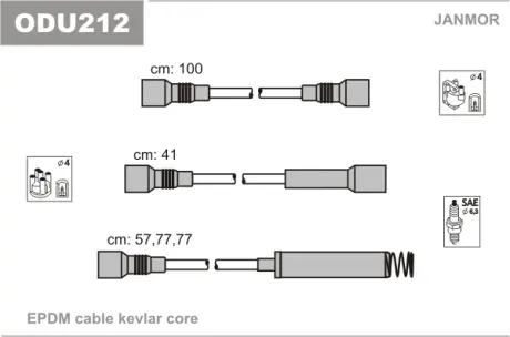 Провода в/в Opel Omega 1,8/2,0 штирева кришка janmor ODU212