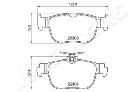 JAPANPARTS AUDI Кододки гальмівні задн SKODA OCTAVIA IV 20- japan Parts PP0927AF
