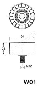 JAPANPARTS DAEWOO Ролик натяж. Lanos, Nexia, Espero japan Parts BE-W01
