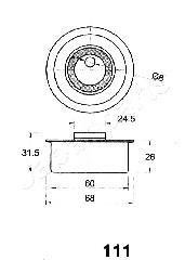 JAPANPARTS NISSAN Натяжной ролик Primera 2,0D 91-94/SUNNY 2,0D 11/90- japan Parts BE111