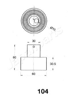 JAPANPARTS NISSAN Натяжной ролик ременного привода Maxima II 3.0 japan Parts BE-104