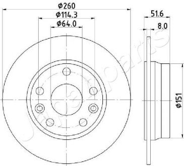 JAPANPARTS RENAULT Диск гальмівний задн. MEGANE IV Grandtour 16- japan Parts DP135C