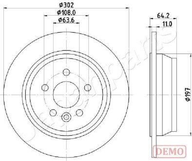 JAPANPARTS ROVER диск гальм. задній Freelander 2,0-2,2 -14 japan Parts DPL11C