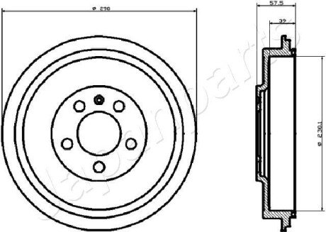 JAPANPARTS VW гальмівний барабан Polo,Skoda Octavia 1.6 / 1,9 TDI japan Parts TA-0906 на Шкода Roomster