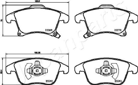 Колодки ручного (стоячого) гальма japan Parts PA0311AF