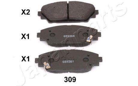 Передние тормозные колодки japan Parts PA309AF