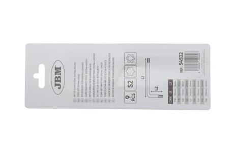 Набір ключів Г-под. Torx jbm 54532