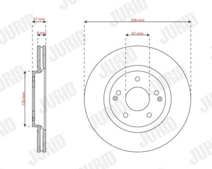 SSANGYONG Диск гальмівн. передн. XLV VAN e-XDi jurid 563384JC