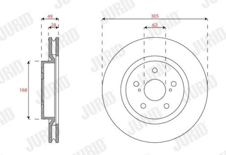 Вентилируемый тормозной диск jurid 563498JC