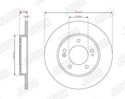 JURID HYUNDAI диск гальмівний i30, KIA CEED 18- jurid 563614JC