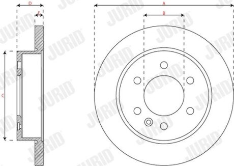 DB Диск гальмівний задній (з покриттям) SPRINTER 3,5-t jurid 563615JC