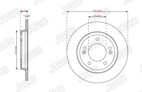 HYUNDAI диск гальм. задн. ELANTRA 16- jurid 563680JC
