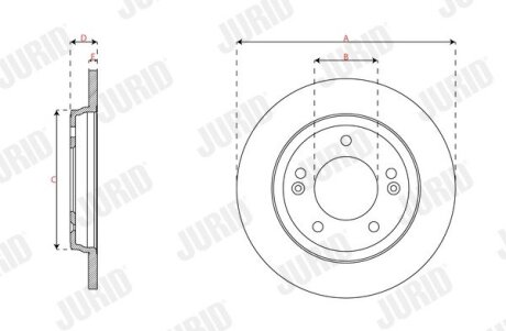 HYUNDAI диск гальм. задн. ELANTRA 16- jurid 563680JC