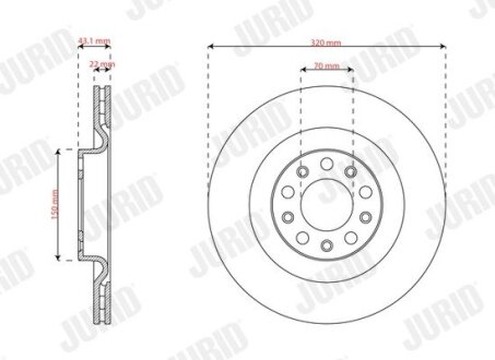 ALFA ROMEO Диск гальм. задн. GIULIA (952) 2.0 16- jurid 563681JC
