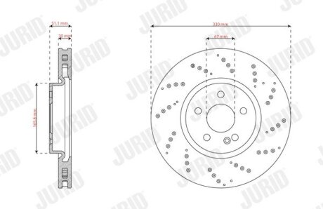 DB Гальм. диск передн. A-CLASS (W177) A 220 d (177.014) 18- jurid 563725JC