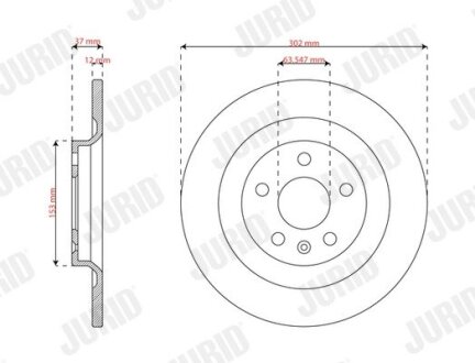 VOLVO диск гальмівний зад. XC40 -21 jurid 563733JC