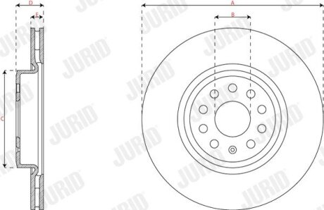 VW Гальмівний диск передній ID.3 (E11) 19- jurid 563746JC