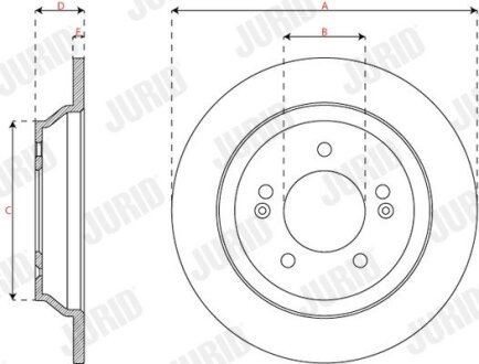 KIA Диск гальмівний задн. CARENS IV 13-, HYUNDAI KONA 1.6 CRDi Hybrid 48V 20-21 jurid 563833JC