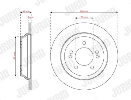 KIA Диск гальмівний задн. CARENS IV 13-, HYUNDAI KONA 1.6 CRDi Hybrid 48V 20-21 jurid 563833JC