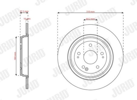 HONDA диск гальмівний задн. CR-V 16- jurid 563835JC