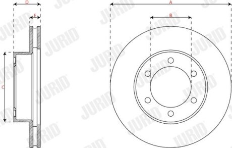TOYOTA Гальм. диск передн. SEQUOIA 4.7 (UCK35) 04-07, TUNDRA 4.7 99-06 jurid 563859J