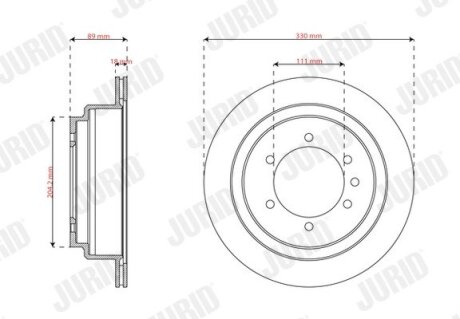 NISSAN гальмівний диск задн. PATROL GR V Wagon (Y61) 4.8 00- jurid 563864J1