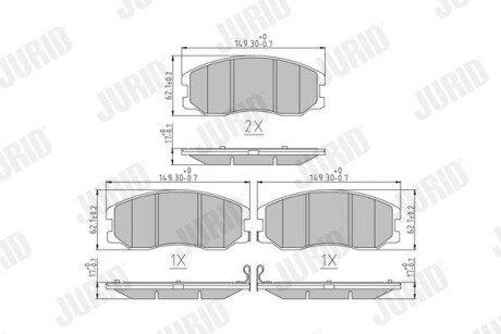 Тормозні (гальмівні) колодки jurid 572570J на Chevrolet Captiva c140