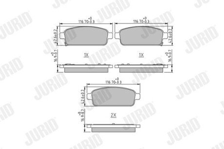 Тормозные колодки jurid 573335J на Chevrolet Aveo т300