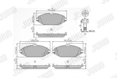 Тормозные колодки jurid 573692J на Мерседес C-Class S205/A205/C205