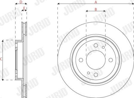 Вентильований гальмівний диск jurid 563312JC