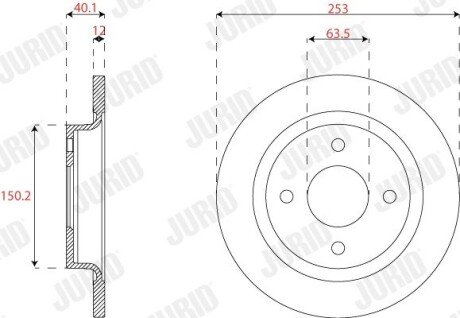 Диск гальмівний Ford jurid 563319JC
