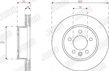 Вентилируемый тормозной диск jurid 569276J