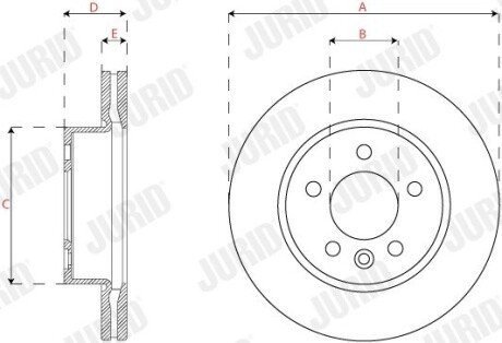 Вентилируемый тормозной диск jurid 569276J