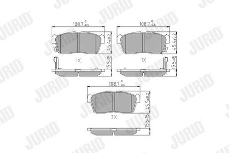 Гальмівні колодки передні Nissan Pixo / Subaru Justy / Suzuki Alto, Carry, Ignis jurid 572471J