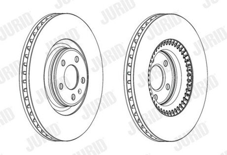 Вентилируемый тормозной диск jurid 562771JC1