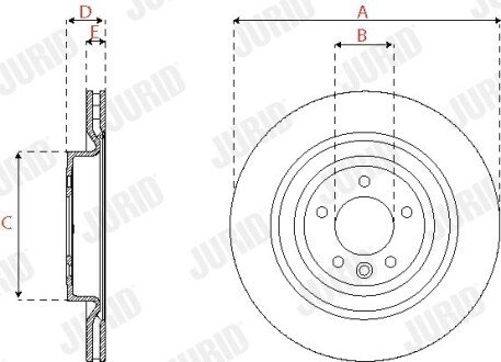 Вентильований гальмівний диск jurid 563250JC1