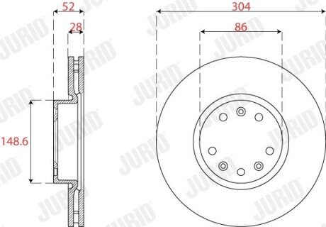 Вентильований гальмівний диск jurid 563275JC