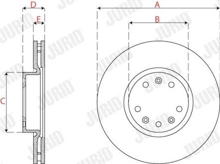 Вентильований гальмівний диск jurid 563275JC