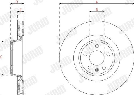 Вентилируемый тормозной диск jurid 563309JC1