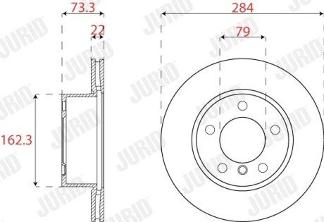 Вентильований гальмівний диск jurid 563322JC на Бмв F20