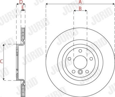 Вентилируемый тормозной диск jurid 563323JC