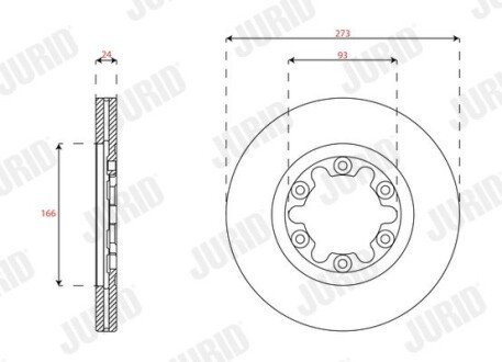 Вентилируемый тормозной диск jurid 563463J