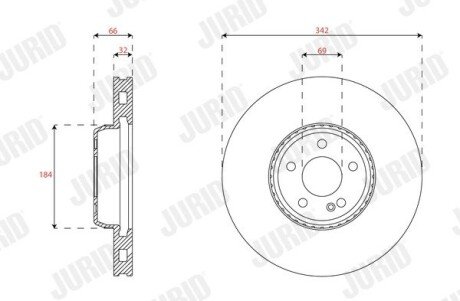 Вентилируемый тормозной диск jurid 563465JC1 на Мерседес E-Class C238/A238