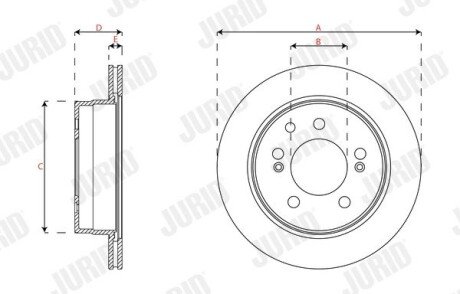 Вентильований гальмівний диск jurid 563501J