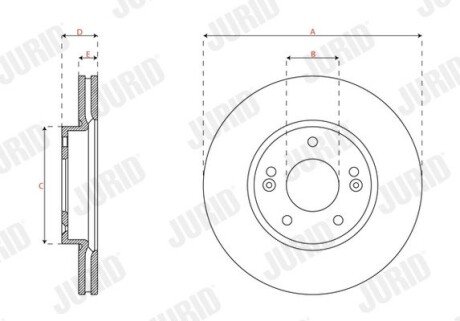 Вентилируемый тормозной диск jurid 563579JC