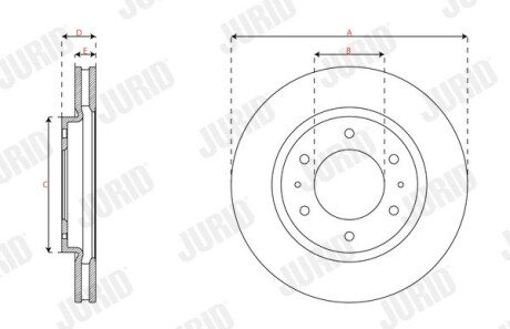 Вентилируемый тормозной диск jurid 563621JC