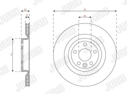 Вентилируемый тормозной диск jurid 563639JC