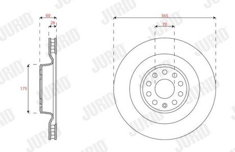 Вентильований гальмівний диск jurid 563657JC1