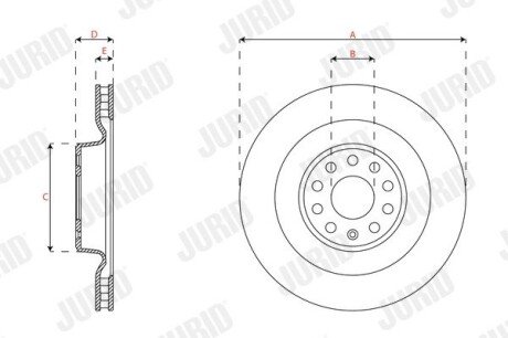Вентильований гальмівний диск jurid 563657JC1